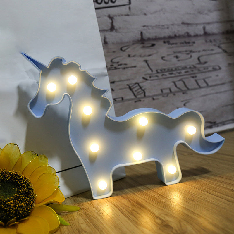Vivolux | Plastik Cartoon Form LED Tischlicht Künstlerische Batterien Nachttischlampe für Schlafzimmer