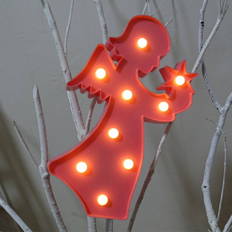 Vivolux | Plastik Cartoon Form LED Tischlicht Künstlerische Batterien Nachttischlampe für Schlafzimmer