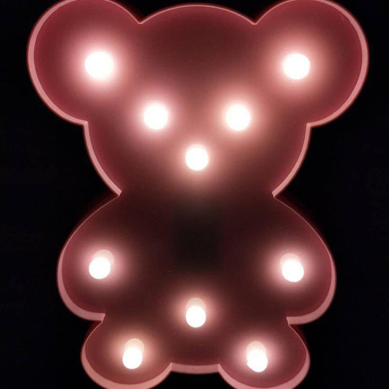 Vivolux | Diervormige Plastic Batterij Nachttafellamp Decoratieve Roze LED Tafellamp Ideeën voor Kinderkamer