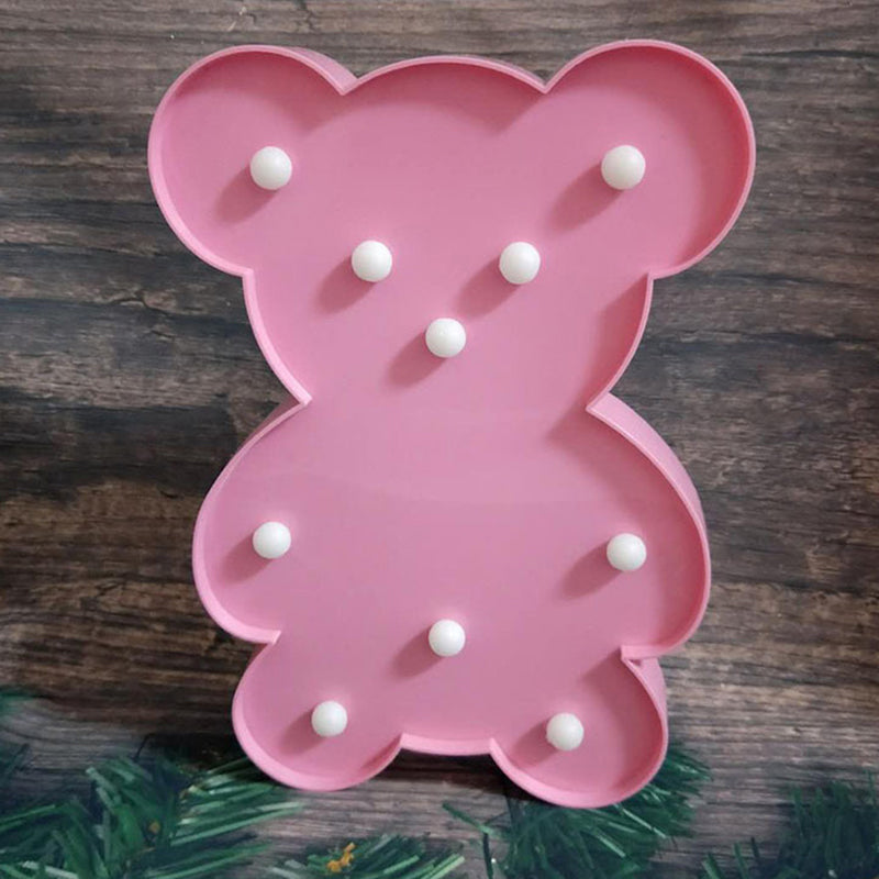Vivolux | Diervormige Plastic Batterij Nachttafellamp Decoratieve Roze LED Tafellamp Ideeën voor Kinderkamer