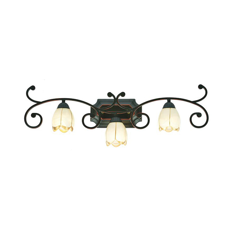 Vivolux | Rood Bruin 1/2/3 Lichten Wandlamp Classic Frosted Glass Bloemvorm Vanity Verlichtingsarmatuur