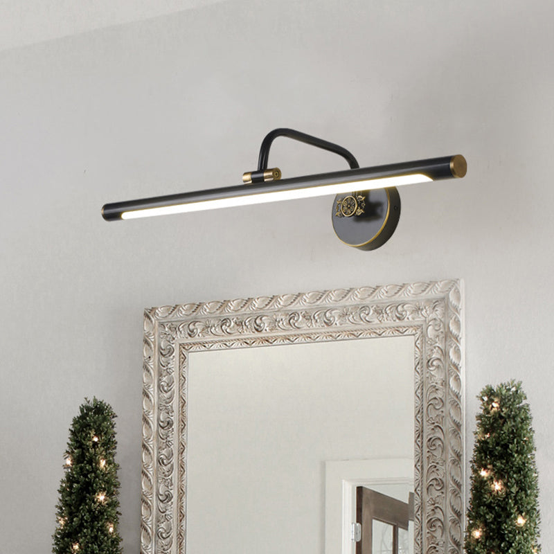 Vivolux | Schwarz/Antikmessing LED Wandleuchte Traditionelle Metall Lineare Make-Up Beleuchtung in Weiß/Warm/Naturlicht, 14"/18"/23" B
