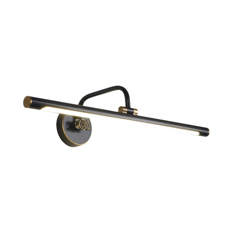 Vivolux | Schwarz/Antikmessing LED Wandleuchte Traditionelle Metall Lineare Make-Up Beleuchtung in Weiß/Warm/Naturlicht, 14"/18"/23" B