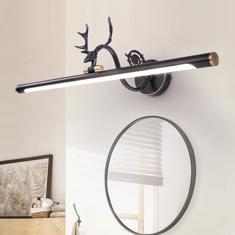 Vivolux | Schwarz/Antikmessing Verlängerte Wandleuchte Klassische Metall 14"/18"/23" W LED Badezimmer Wandleuchte Lampe in natürlichem Licht