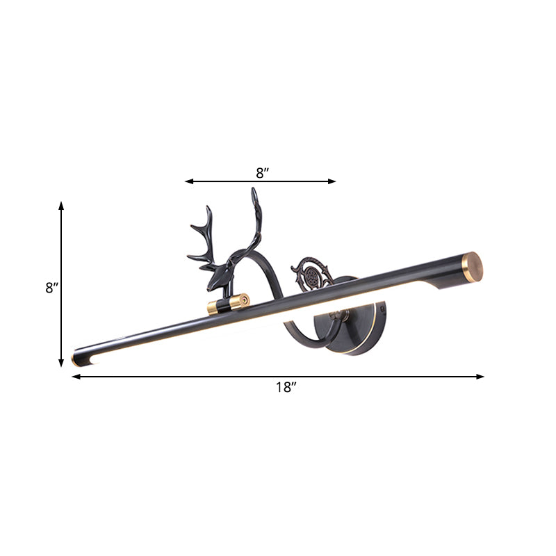 Vivolux | Schwarz/Antikmessing Verlängerte Wandleuchte Klassische Metall 14"/18"/23" W LED Badezimmer Wandleuchte Lampe in natürlichem Licht