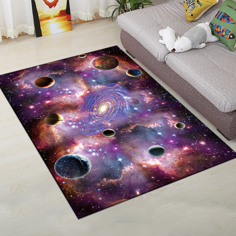 Vivolux | Mehrfarbiger moderner Teppich Polyester digitale Grafik Bodenmatte rutschfeste Rückseite tierfreundlicher waschbarer Teppich für Gästezimmer