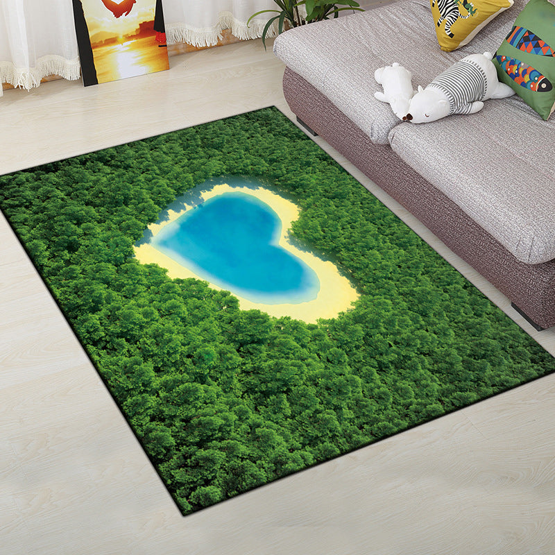 Vivolux | Mehrfarbiger moderner Teppich Polyester digitale Grafik Bodenmatte rutschfeste Rückseite tierfreundlicher waschbarer Teppich für Gästezimmer