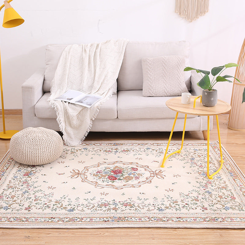 Vivolux | Shabby Chic Rustikaler Teppich Mehrfarbiges Blumendruck Teppich Maschinenwaschbar Haustierfreundlich Rutschfester Teppich für Zuhause