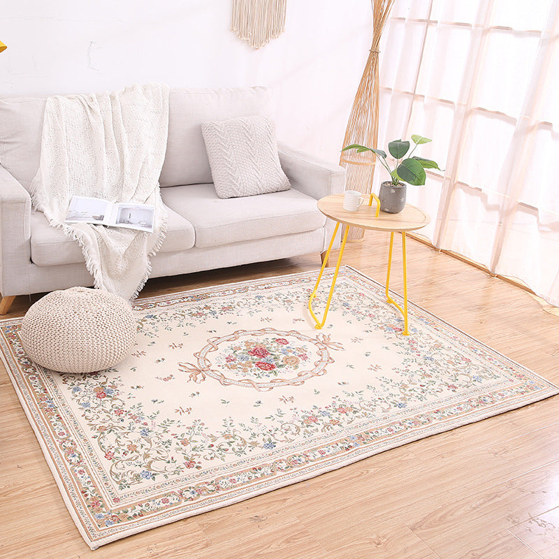 Vivolux | Shabby Chic Rustikaler Teppich Mehrfarbiges Blumendruck Teppich Maschinenwaschbar Haustierfreundlich Rutschfester Teppich für Zuhause
