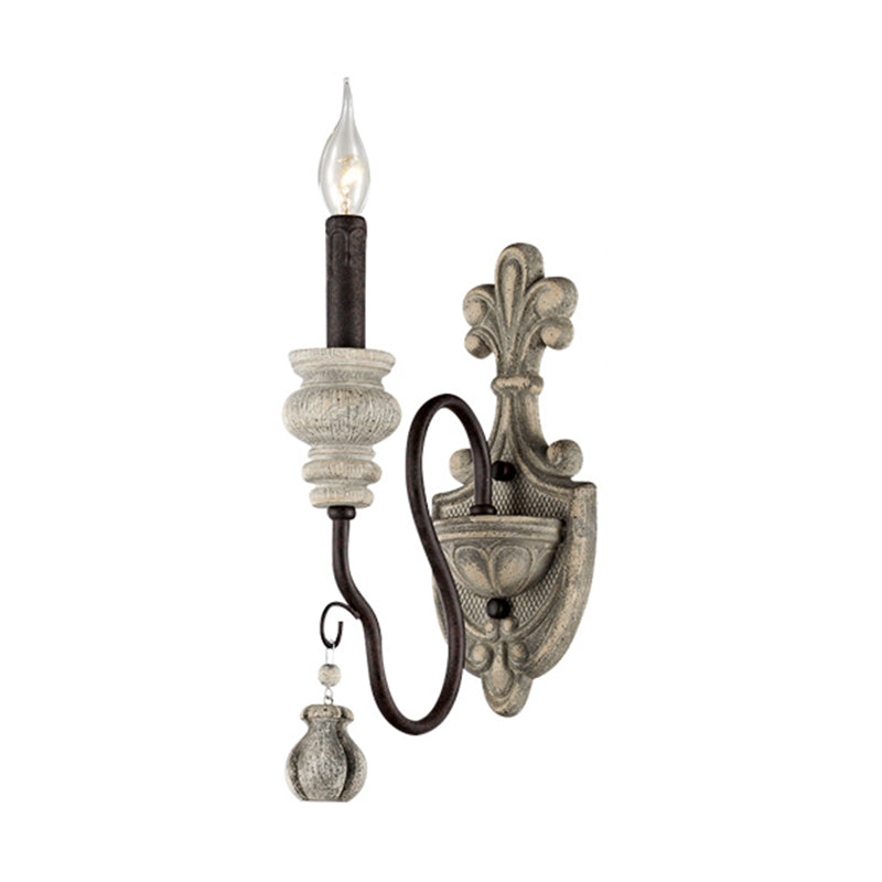 Vivolux | Resin Kandelaar Wandlamp Retro Stijl Woonkamer Wandlamp Fixture met Gebogen Arm in Zwart-Goud