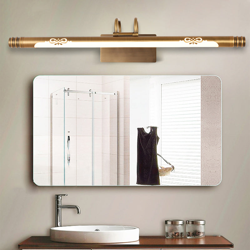 Vivolux | Tube Badezimmer Vanity Licht Klassisch Metall LED Bronze/Messing Wandlampe in Weiß/Warm Licht, 21"/26"/29" B