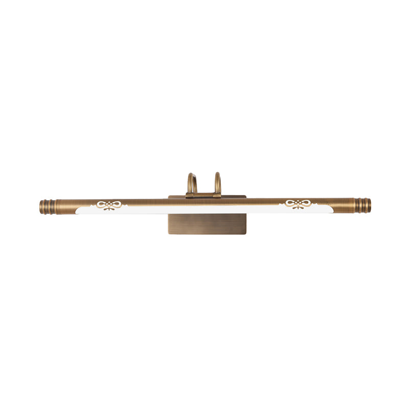 Vivolux | Tube Badezimmer Vanity Licht Klassisch Metall LED Bronze/Messing Wandlampe in Weiß/Warm Licht, 21"/26"/29" B