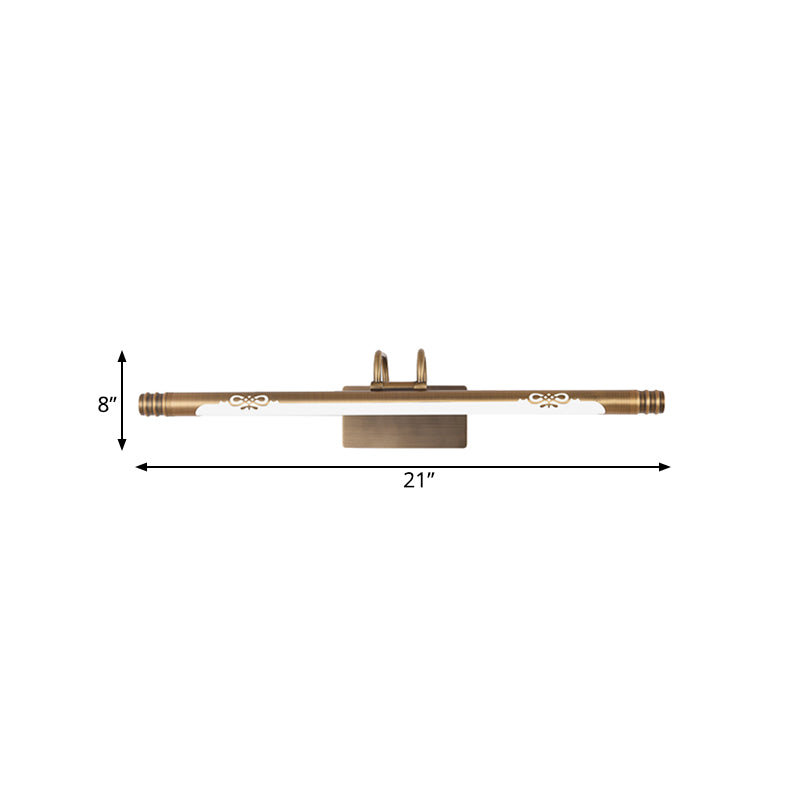 Vivolux | Tube Badezimmer Vanity Licht Klassisch Metall LED Bronze/Messing Wandlampe in Weiß/Warm Licht, 21"/26"/29" B