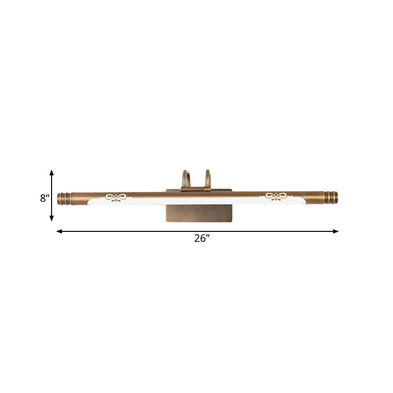 Vivolux | Tube Badezimmer Vanity Licht Klassisch Metall LED Bronze/Messing Wandlampe in Weiß/Warm Licht, 21"/26"/29" B