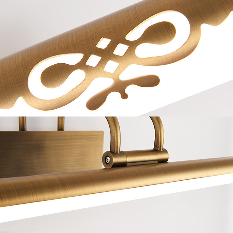 Vivolux | Tube Badezimmer Vanity Licht Klassisch Metall LED Bronze/Messing Wandlampe in Weiß/Warm Licht, 21"/26"/29" B