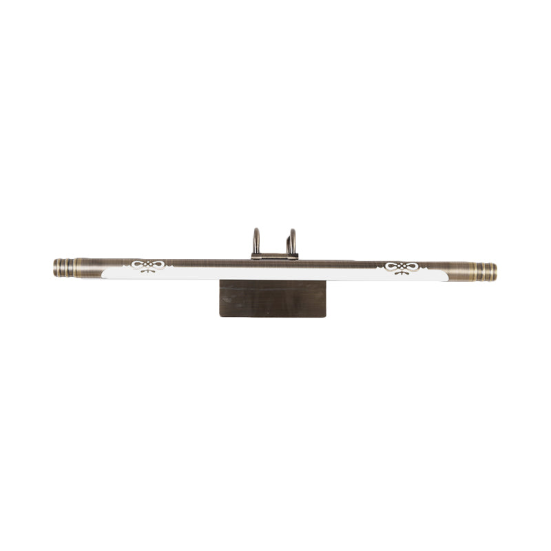 Vivolux | Tube Badezimmer Vanity Licht Klassisch Metall LED Bronze/Messing Wandlampe in Weiß/Warm Licht, 21"/26"/29" B