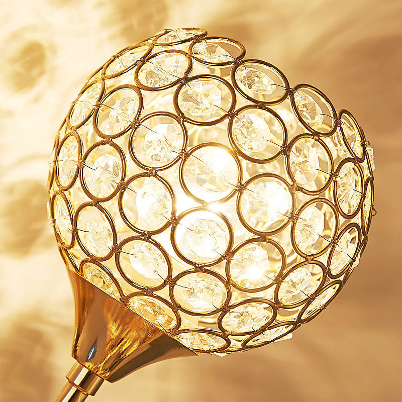 Vivolux | 1 Glühbirne Korridor Wandmontagebeleuchtung Vintage-Stil Gold Wandlampe mit globalem klarem Kristallschirm