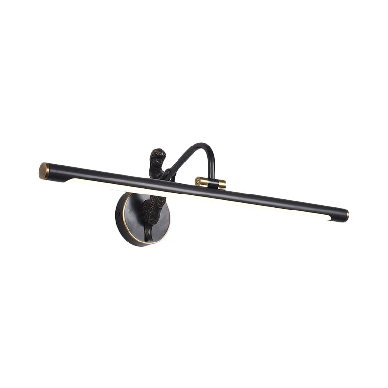 Vivolux | Schwarz/Antik Messing Rohr Waschtischbeleuchtung Klassische Metall LED 14"/18"/23" W Badezimmer Wandlicht