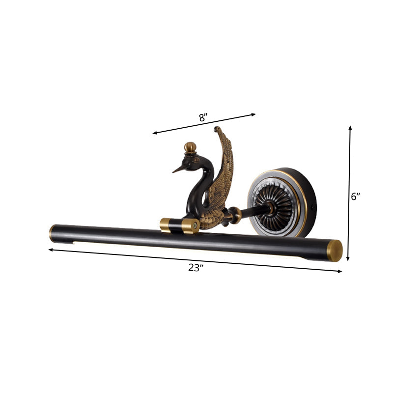 Vivolux | Traditionele lineaire wandlamp metaal LED 14"/18"/23" breed messing/zwart badkamer wastafelverlichting