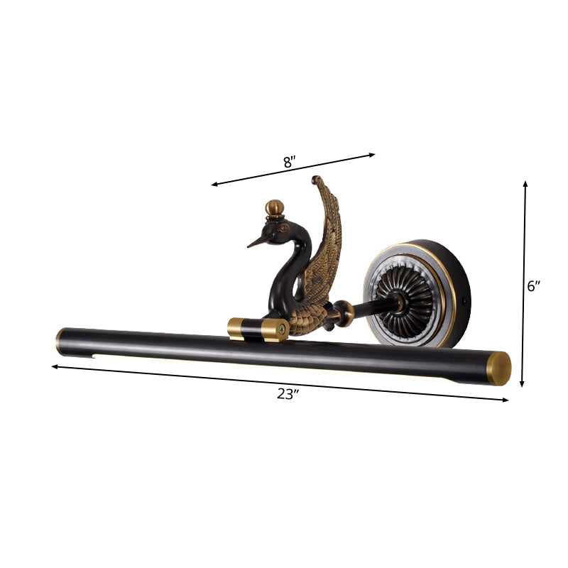 Vivolux | Traditionele lineaire wandlamp metaal LED 14"/18"/23" breed messing/zwart badkamer wastafelverlichting