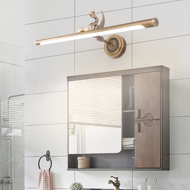 Vivolux | Traditionele lineaire wandlamp metaal LED 14"/18"/23" breed messing/zwart badkamer wastafelverlichting