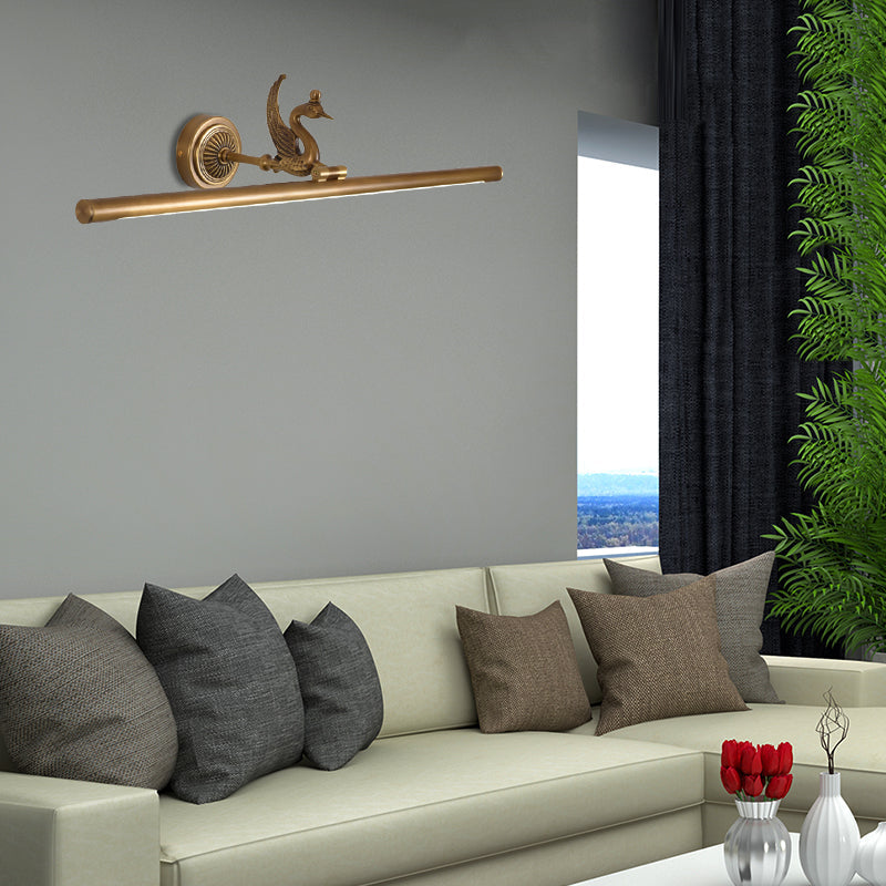 Vivolux | Traditionele lineaire wandlamp metaal LED 14"/18"/23" breed messing/zwart badkamer wastafelverlichting
