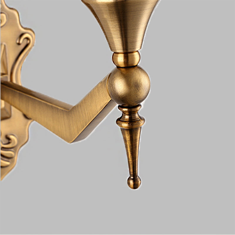 Vivolux | Traditionelle Flared Wandmontierte Lampe 1/2-Licht Ein gefrosteter Glasschirm Wand Scone Licht in Gold für Badezimmer