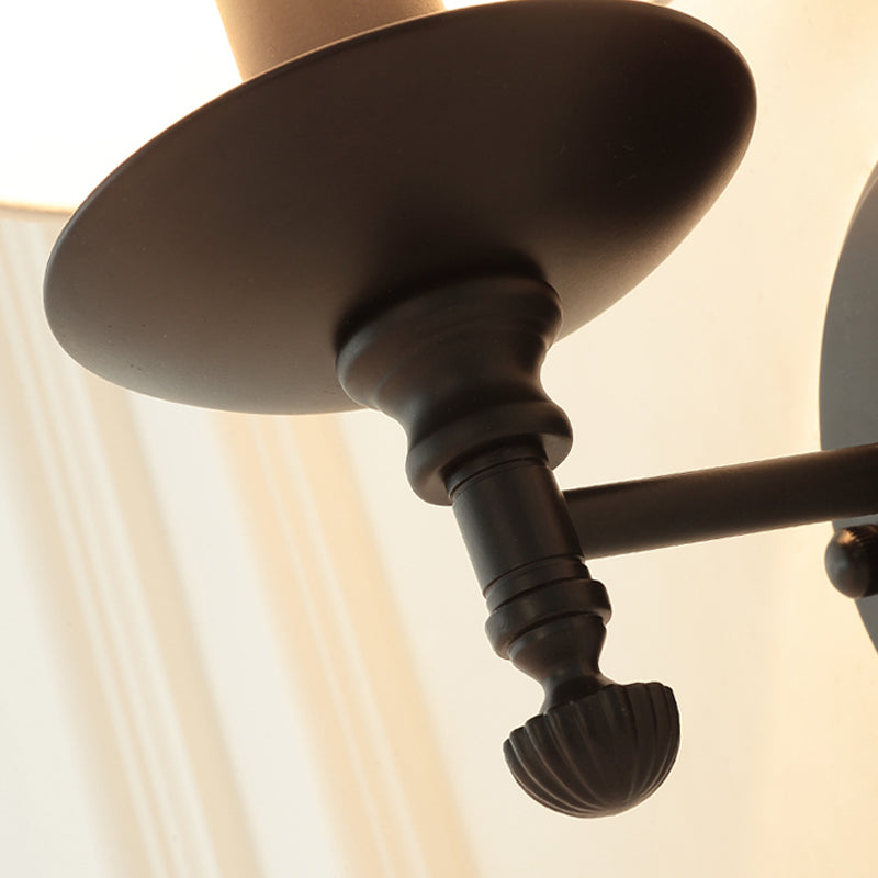 Vivolux | 1 Kopf Wandleuchte Simplicity Kerzenhalter Metall Wandlicht mit Eimer Stoffschirm in Weiß