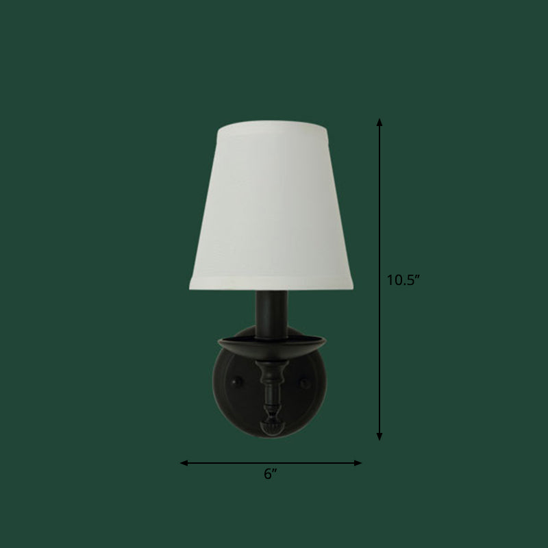 Vivolux | 1 Kopf Wandleuchte Simplicity Kerzenhalter Metall Wandlicht mit Eimer Stoffschirm in Weiß