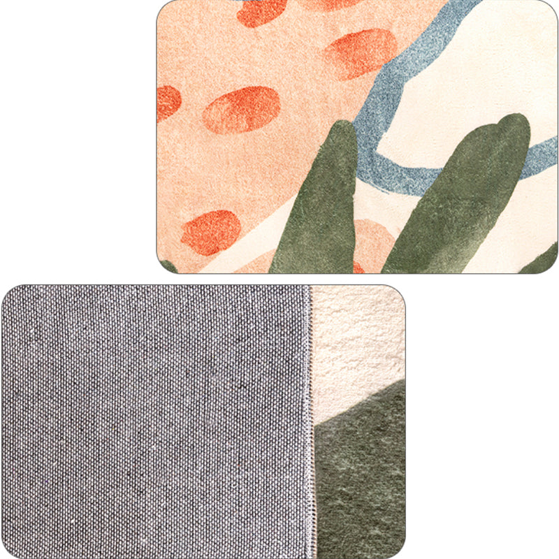 Vivolux | Nordic Palm Leaf Drawing Tapijt Wit Polypropeen Tapijt Huisdiervriendelijk Vlekbestendig Antislip Achterkant Tapijt voor Meisjeskamer