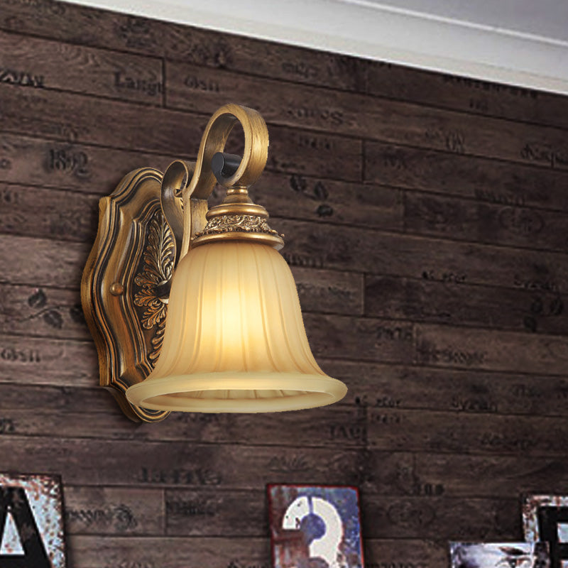Vivolux | Prismatische Glas Gouden Wandlamp Klokshade 1-Licht Traditionele Wandlamp Voor Foyer