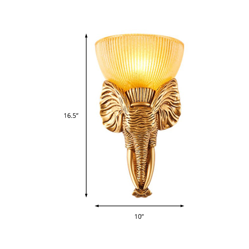Vivolux | Prism Glas Beige Wandlamp Armatuur Kom 1 Licht Vintage Wandlamp met Wit/Gouden Hars Olifantenbasis