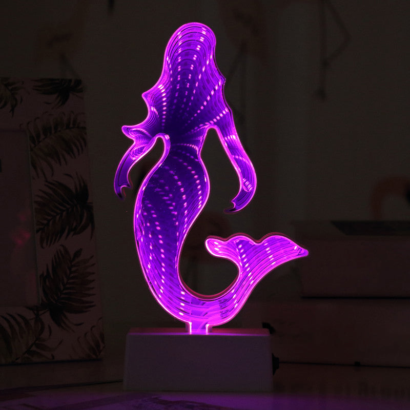 Vivolux | Neon Sign Kunsstof Nachtkast Lamp Cartoon Wit Batterij LED Tafellamp voor Meisjeskamer