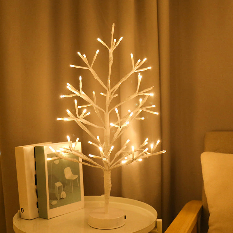 Vivolux | Plastic Tree Shaped Nachtkastlamp Nordic Stijl Witte LED Tafellamp voor Slaapkamer