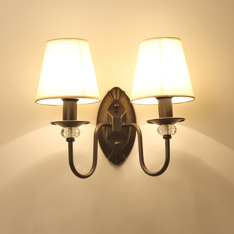 Vivolux | Schwarze konische Wandlampe Simplicity Stoff Wohnzimmer Wandbeleuchtung Fixture
