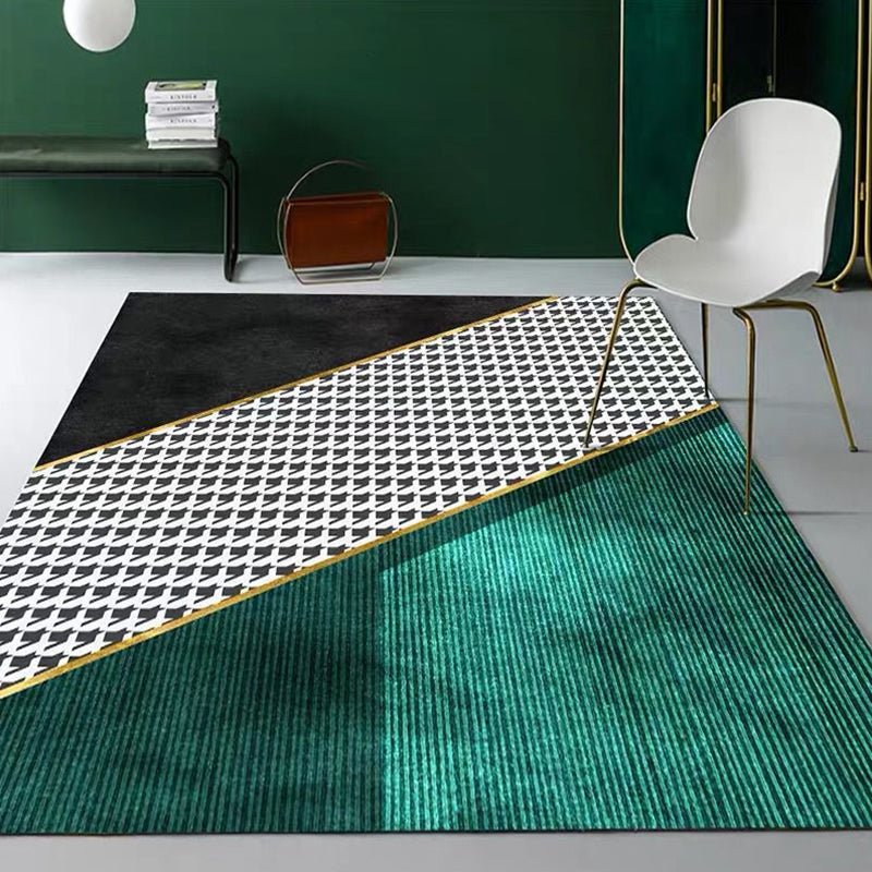 Vivolux | Nordic Geo Gedruckter Teppich Mehrfarbig Synthetik Teppich Pflegeleicht Maschinenwaschbar Innenraum Teppich für Salon