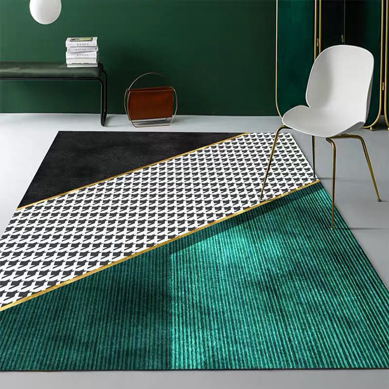 Vivolux | Nordic Geo Gedruckter Teppich Mehrfarbig Synthetik Teppich Pflegeleicht Maschinenwaschbar Innenraum Teppich für Salon