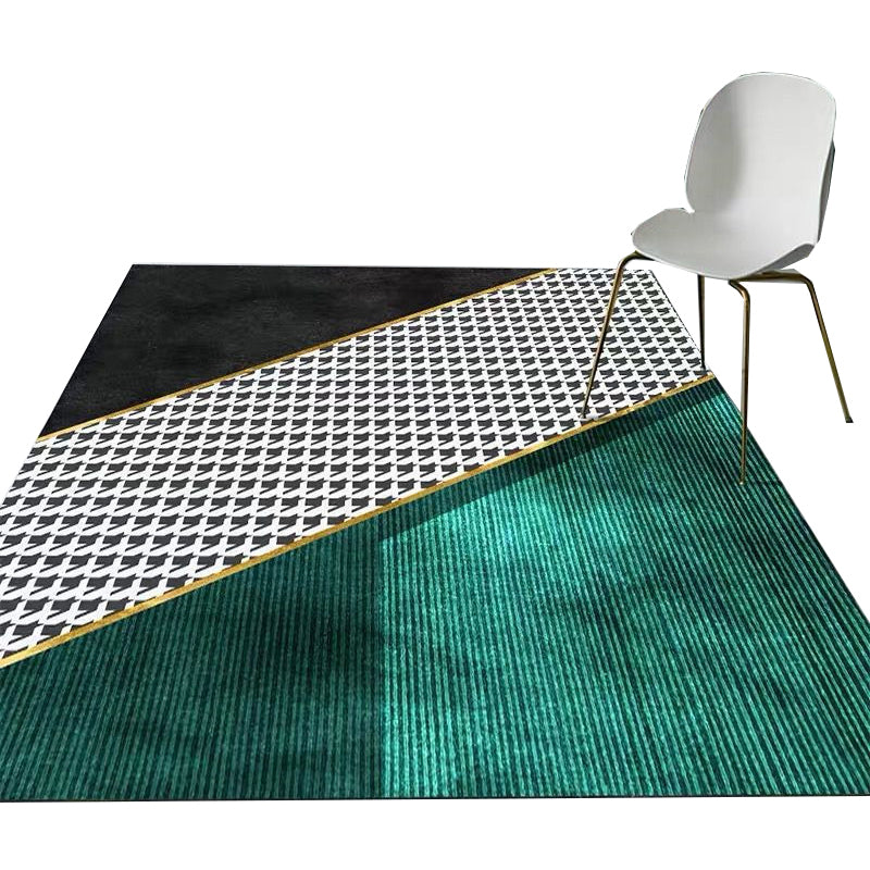 Vivolux | Nordic Geo Gedruckter Teppich Mehrfarbig Synthetik Teppich Pflegeleicht Maschinenwaschbar Innenraum Teppich für Salon