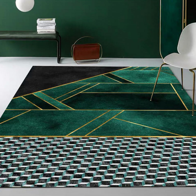 Vivolux | Nordic Geo Gedruckter Teppich Mehrfarbig Synthetik Teppich Pflegeleicht Maschinenwaschbar Innenraum Teppich für Salon