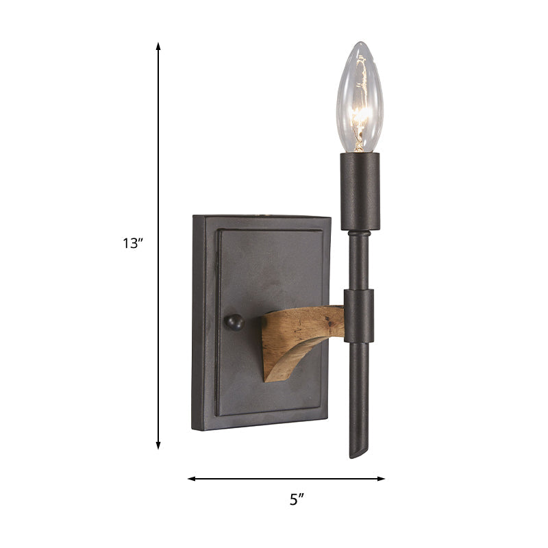 Vivolux | 1 Kopf Kerze/Kegel Wand Sconce Beleuchtung Retro Schwarz Metall Wandmontierte Lampe Ohne Schirm/mit Schirm