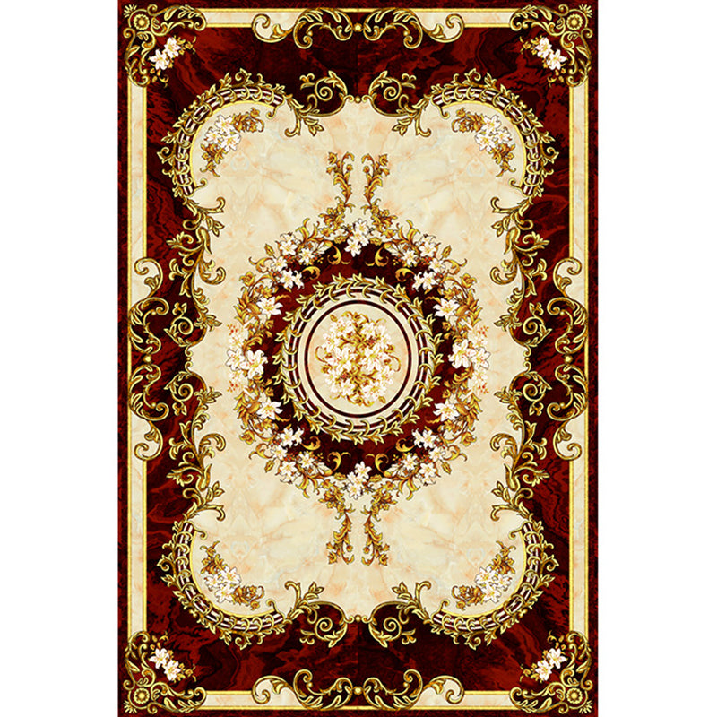 Vivolux | Vintage Floral Printed Rug Mehrfarbig Polypropylen Innen Teppich Pflegeleicht Tierfreundlich Waschbarer Teppich für Wohnzimmer