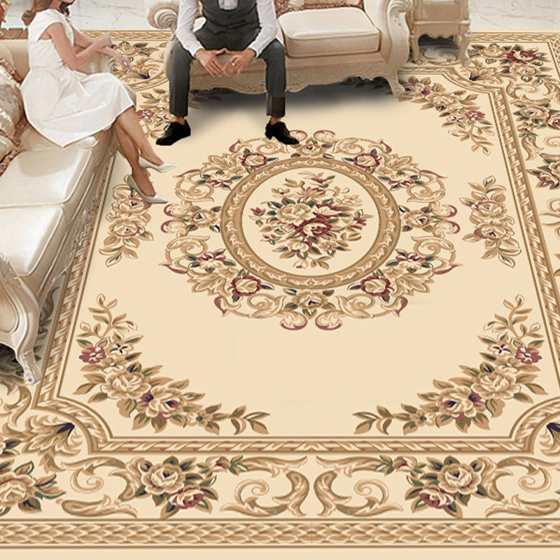 Vivolux | Vintage Floral Printed Rug Mehrfarbig Polypropylen Innen Teppich Pflegeleicht Tierfreundlich Waschbarer Teppich für Wohnzimmer