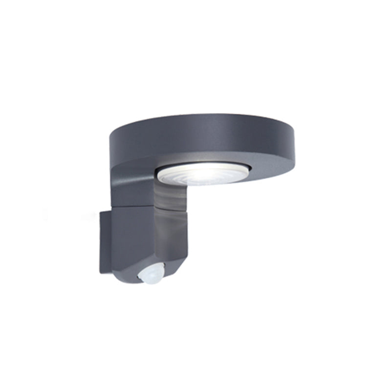 Vivolux | Runde LED Solar Wand Sconce Beleuchtung Moderne Metall Innenhof Wandlicht Anlage in Schwarz