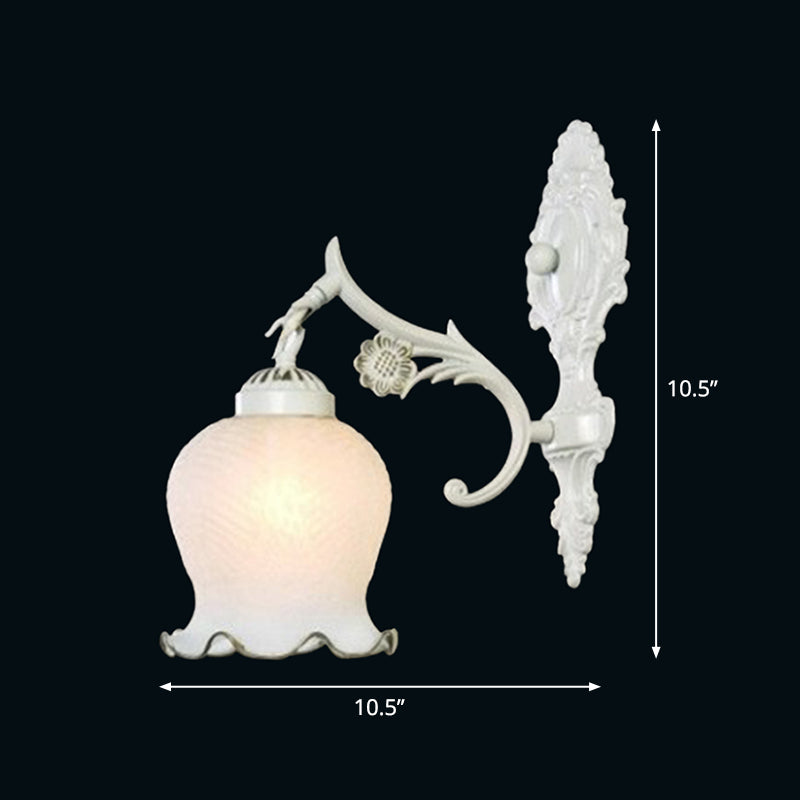 Vivolux | Weißes Glas Blütenknospen Wandbeleuchtungsgerät Retro Stil Wohnzimmer Wandmontierte Lampe