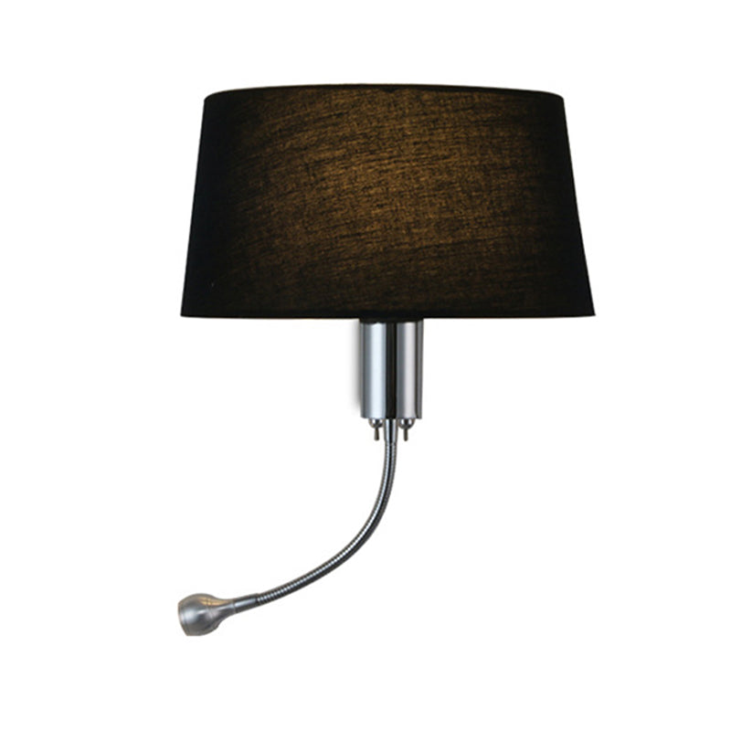 Vivolux | Schwarz/Weiß/Beige Trommel Lesewandlichte Traditionell Stoff 1 Kopf Schlafzimmer Verstellbares Wandmontiertes Licht