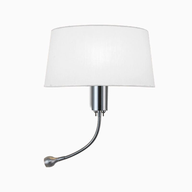 Vivolux | Schwarz/Weiß/Beige Trommel Lesewandlichte Traditionell Stoff 1 Kopf Schlafzimmer Verstellbares Wandmontiertes Licht
