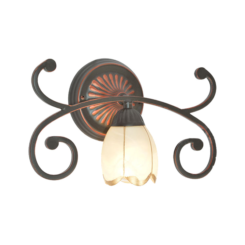 Vivolux | Rood Bruin 1/2/3 Lichten Wandlamp Classic Frosted Glass Bloemvorm Vanity Verlichtingsarmatuur
