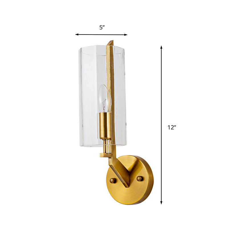 Vivolux | 1/2 Gloeilampen Tube Wandlamp Traditioneel Helder Glas Wandverlichting Fixture in Goud voor Bedzijde