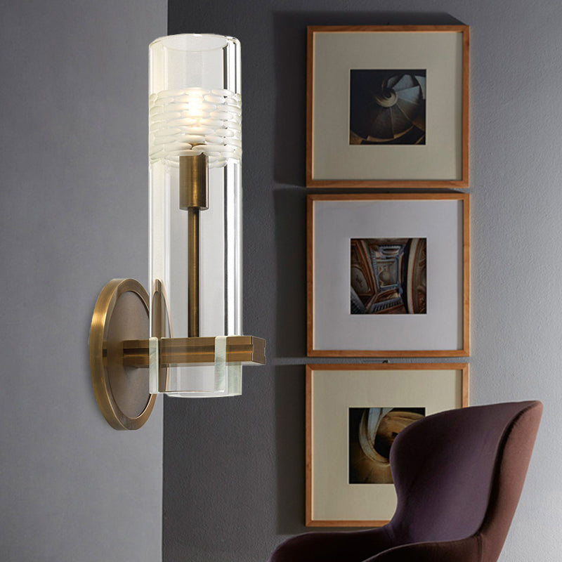 Vivolux | Traditionelle Rohrwandmontaged Beleuchtung Klarglas 1/2 Köpfe Wandlampen in Gold für das Wohnzimmer