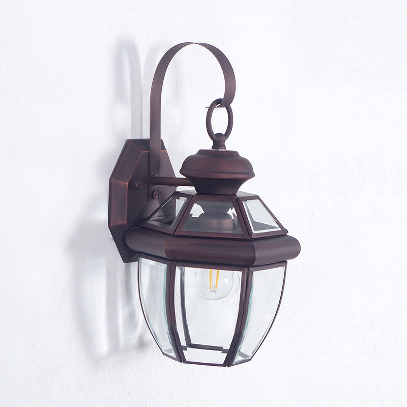 Vivolux | 1 Glühbirnen-Glas-Halterlampe Tradition Klarglas Wandbeleuchtung Leuchte in Schwarz/Messing für Nachttische